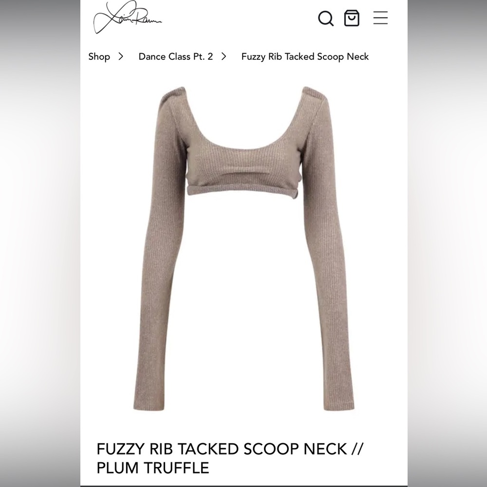 Laina Ruama Fuzzy Ribbed Tacked Scoop Neck
